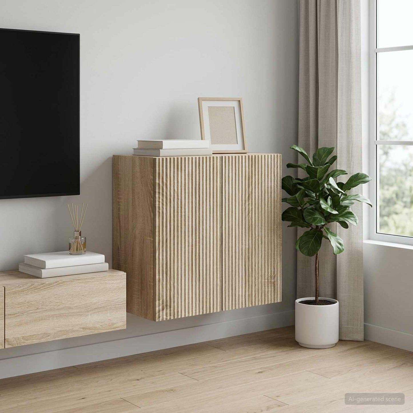 Wall-Mounted Cabinet 59 x 31 x 60 cm Engineered Wood Sonoma Oak