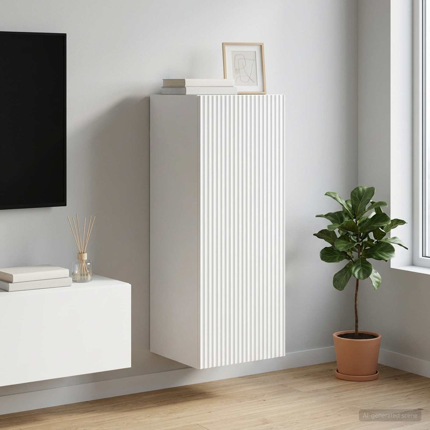 Wall-Mounted Cabinet 33 x 34.5 x 90 cm Engineered Wood White