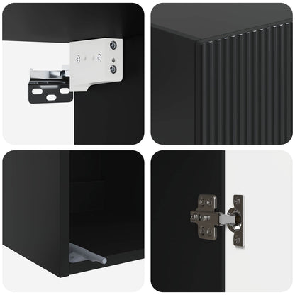 Wall-Mounted Cabinet 33 x 34.5 x 90 cm Engineered Wood Black