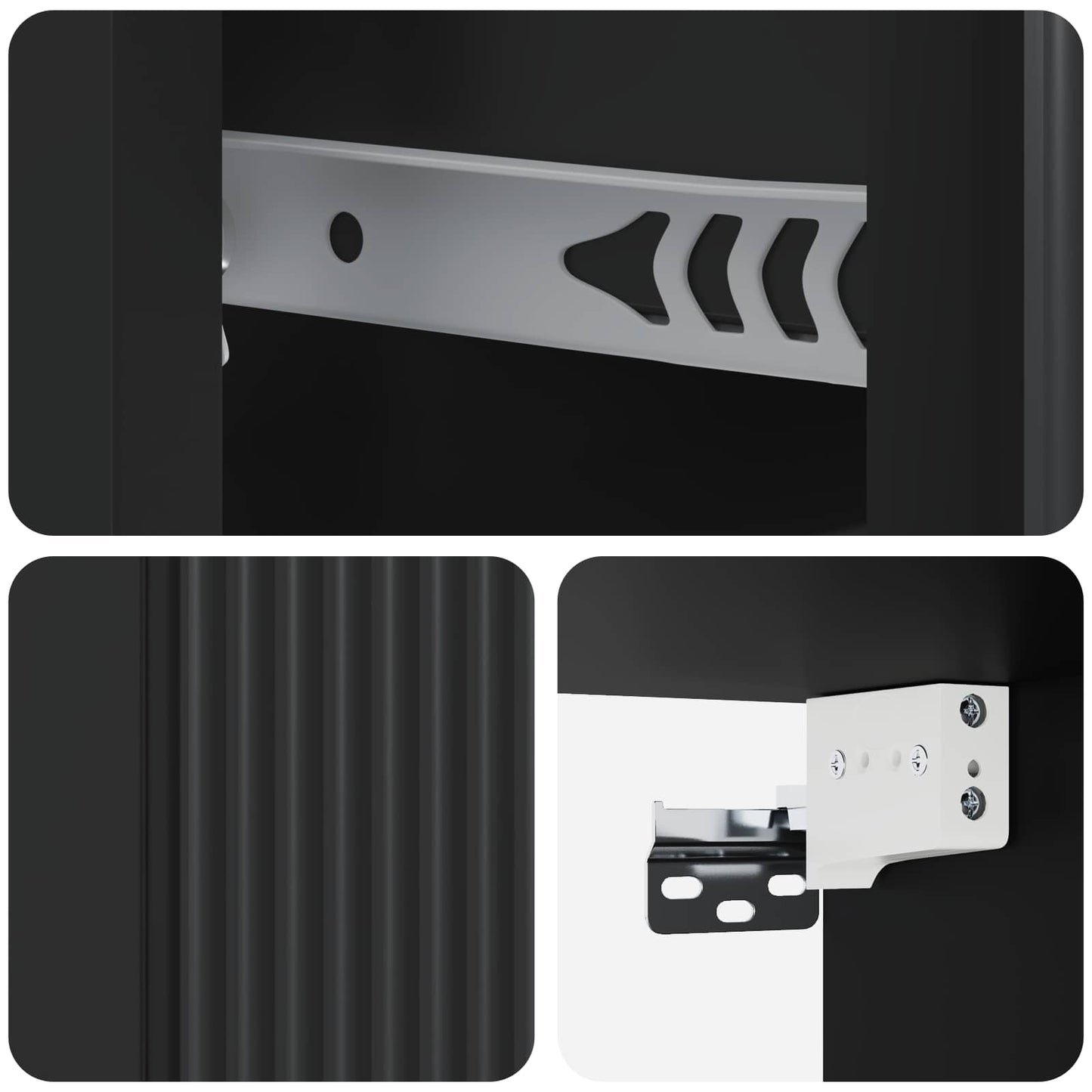 Wall-Mounted Bedside Cabinet 2 pcs Black 33 x 34.5 x 20 cm