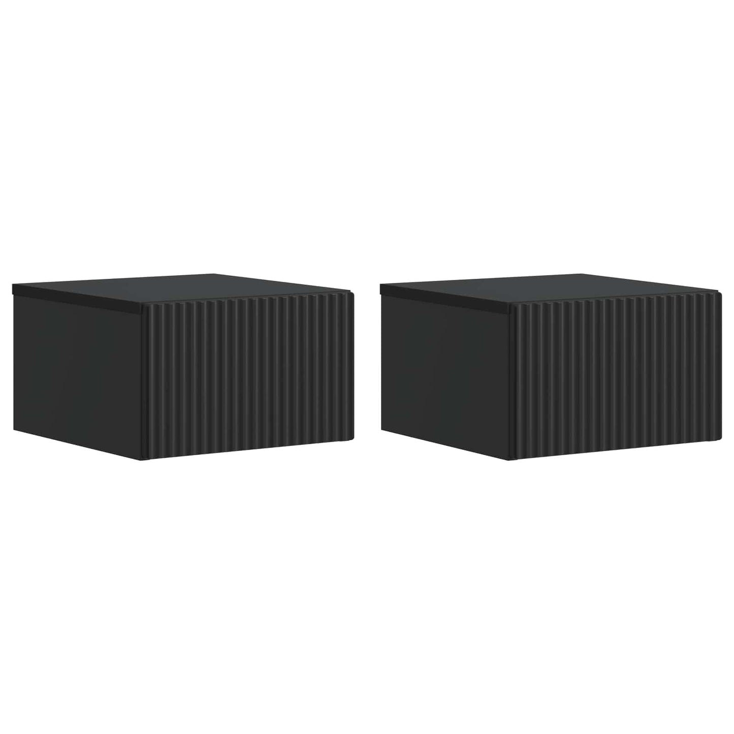 Wall-Mounted Bedside Cabinet 2 pcs Black 33 x 34.5 x 20 cm