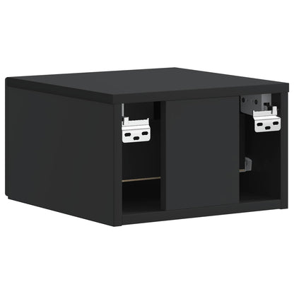 Wall-Mounted Bedside Cabinet 2 pcs Black 33 x 34.5 x 20 cm