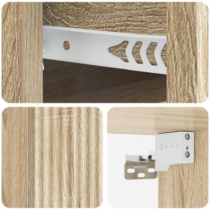 Wall-Mounted Bedside Cabinet Sonoma Oak 33 x 34.5 x 20 cm