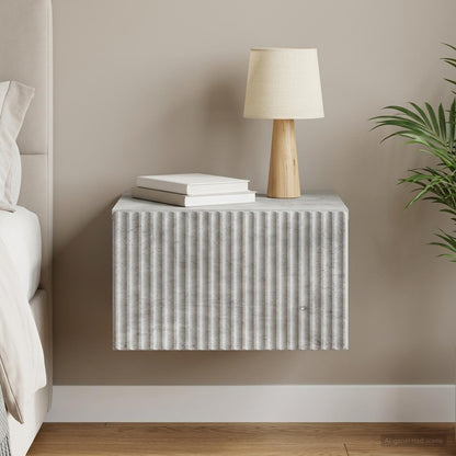 Wall-Mounted Bedside Cabinet Concrete Grey 33 x 34.5 x 20 cm