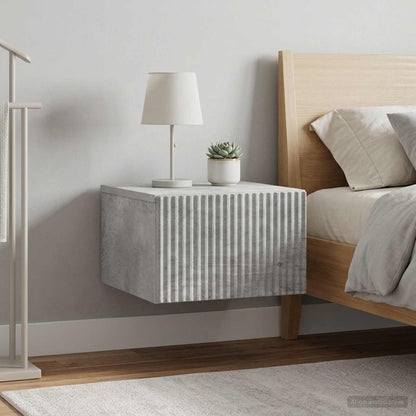 Wall-Mounted Bedside Cabinet 2 pcs Concrete Grey