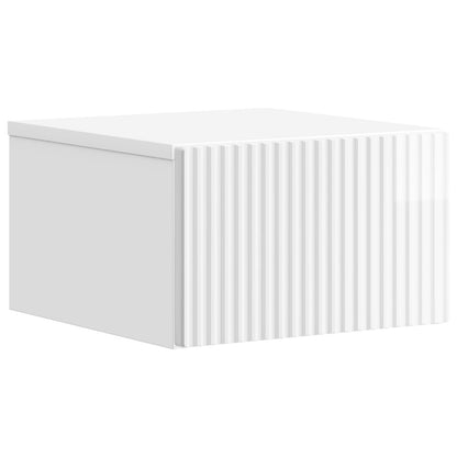 Wall-Mounted Bedside Cabinet High Gloss White 33 x 34.5 x 20 cm