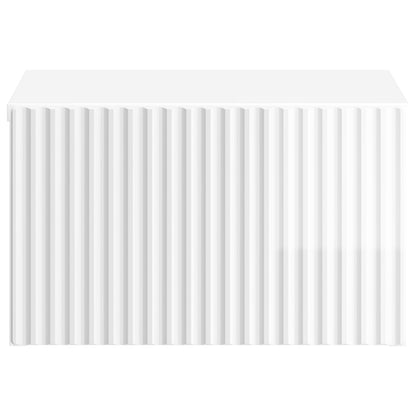 Wall-Mounted Bedside Cabinet High Gloss White 33 x 34.5 x 20 cm