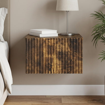Wall-Mounted Bedside Cabinet Smoked Oak 33 x 34.5 x 20 cm