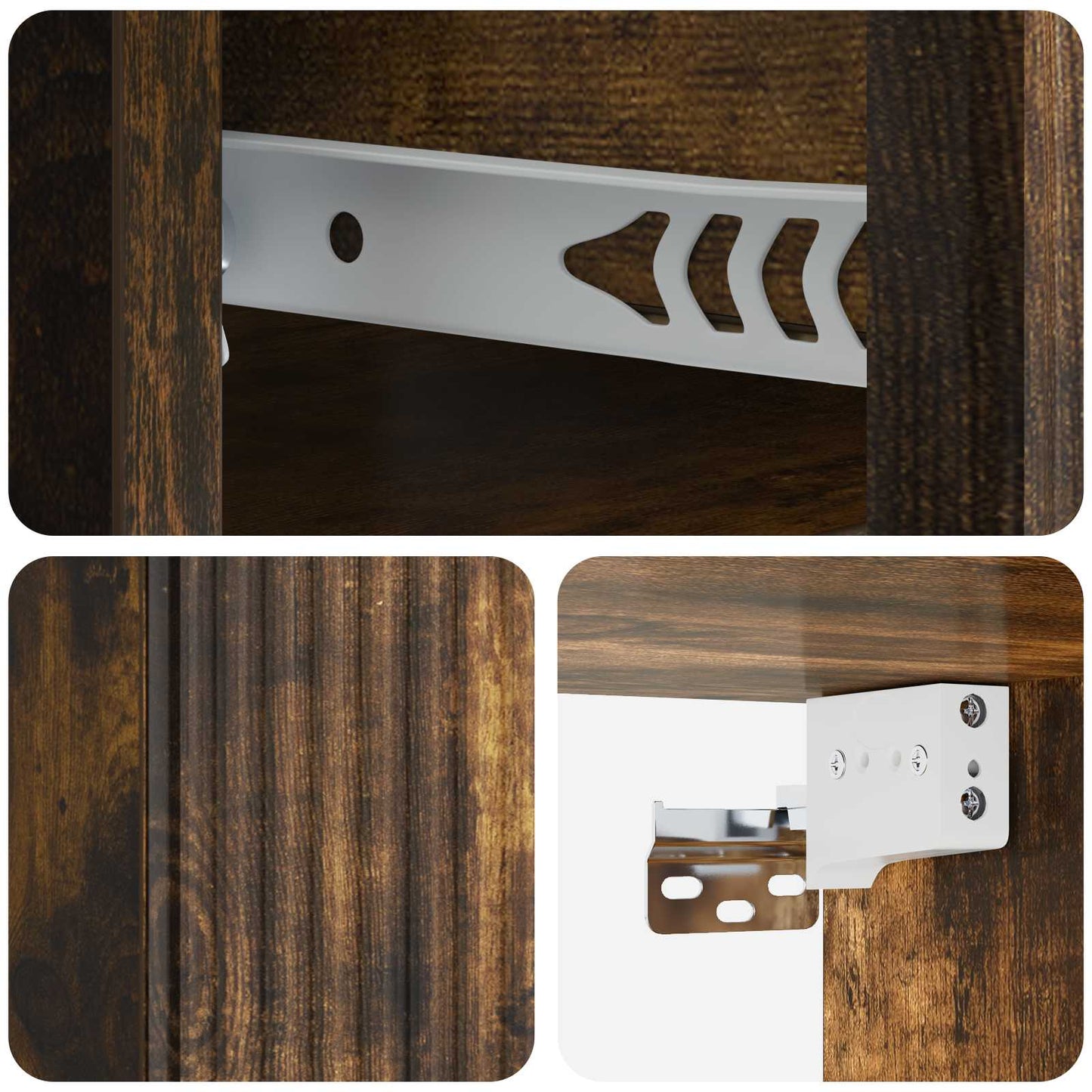 Wall-Mounted Bedside Cabinet 2 pcs Smoked Oak 33 x 34.5 x 20 cm