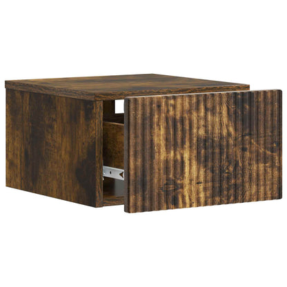 Wall-Mounted Bedside Cabinet 2 pcs Smoked Oak 33 x 34.5 x 20 cm