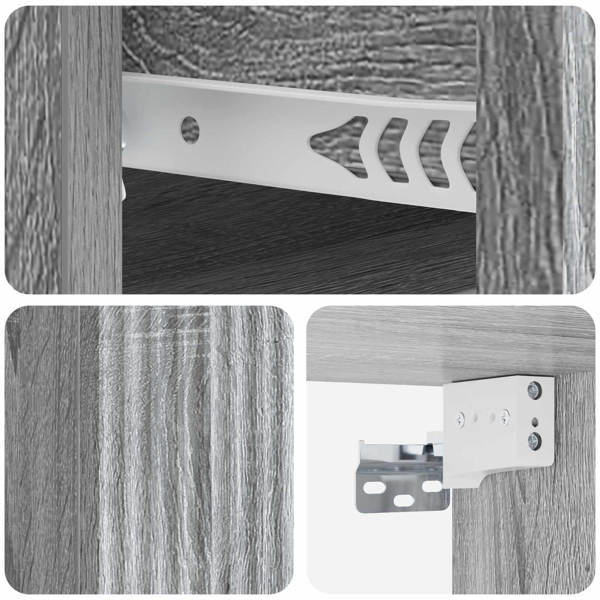 Wall-Mounted Bedside Cabinet 2 pcs Grey Sonoma