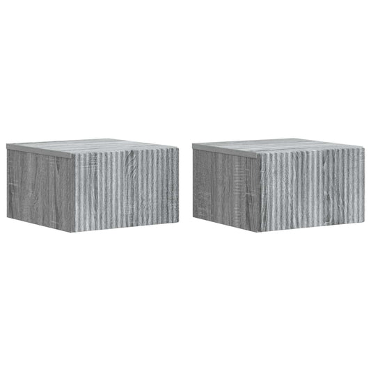 Wall-Mounted Bedside Cabinet 2 pcs Grey Sonoma