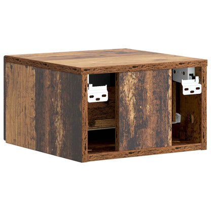 Wall-Mounted Bedside Cabinet Old Wood 33 x 34.5 x 20 cm