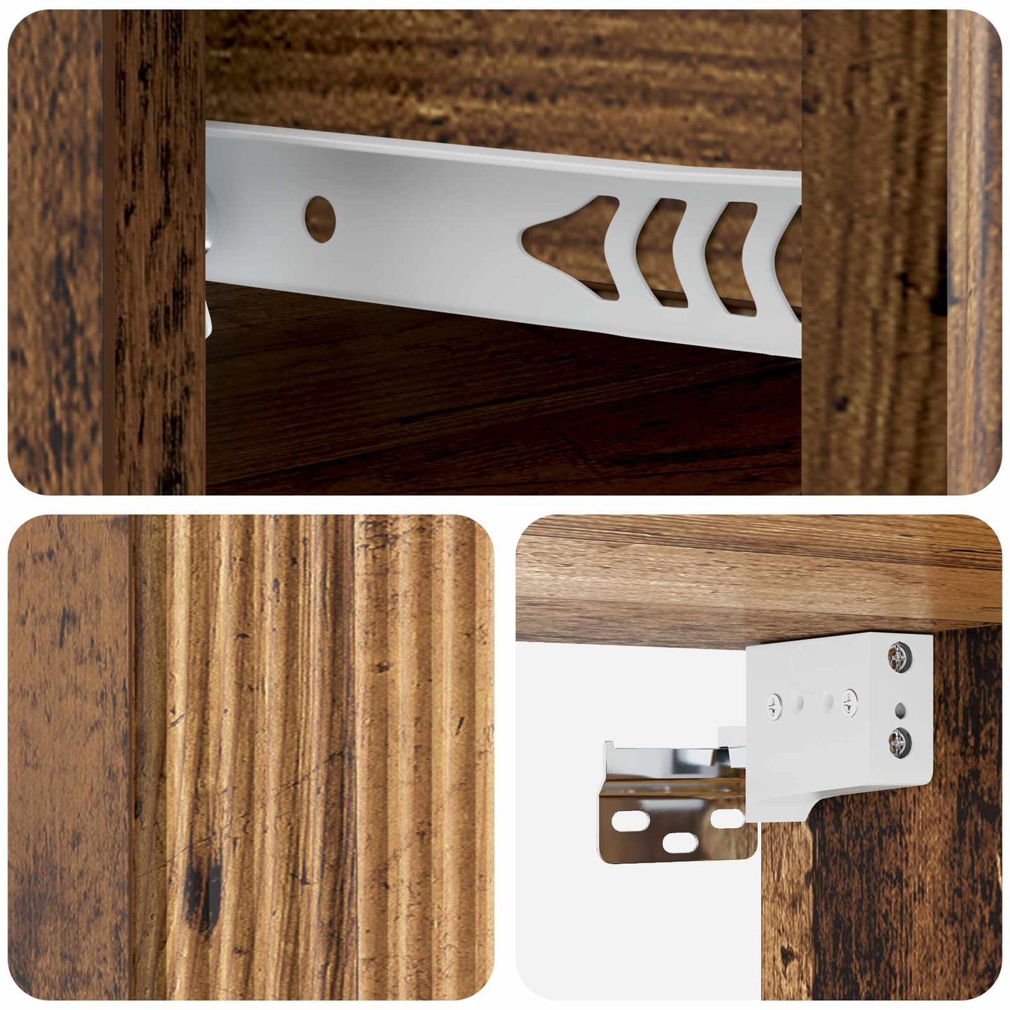 Wall-Mounted Bedside Cabinet 2 pcs Old Wood 33 x 34.5 x 20 cm