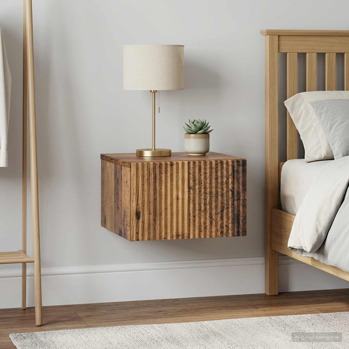 Wall-Mounted Bedside Cabinet 2 pcs Old Wood 33 x 34.5 x 20 cm
