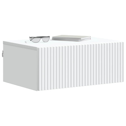 Wall-Mounted Bedside Cabinet White 49 x 34.5 x 20 cm