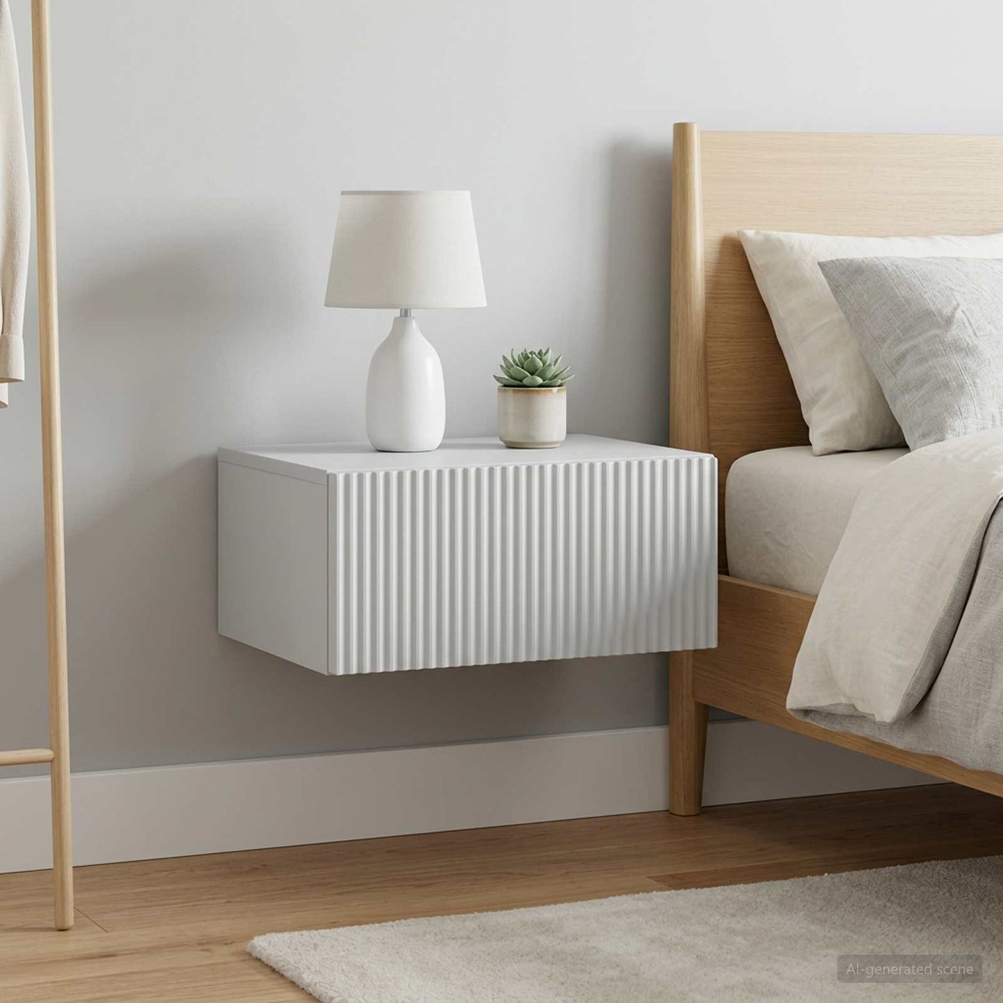 Wall-Mounted Bedside Cabinet 2 pcs White 49 x 34.5 x 20 cm