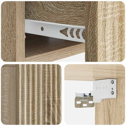 Wall-Mounted Bedside Cabinet Sonoma Oak 49 x 34.5 x 20 cm