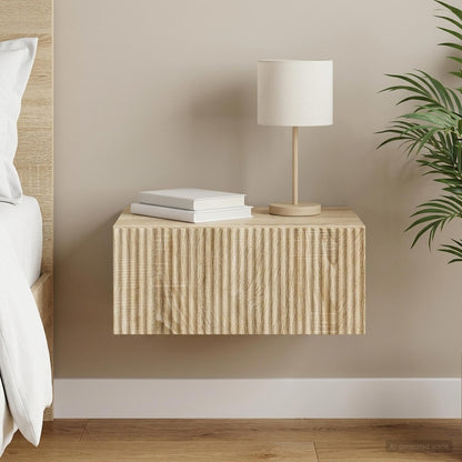 Wall-Mounted Bedside Cabinet Sonoma Oak 49 x 34.5 x 20 cm