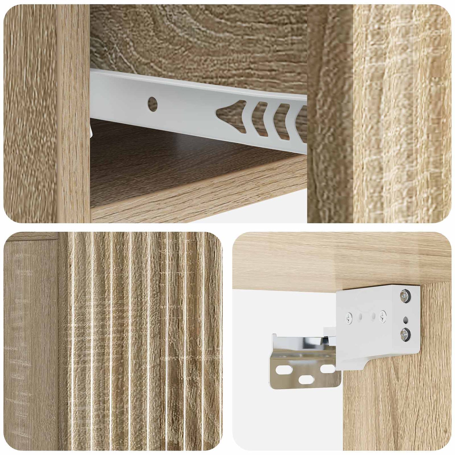 Wall-Mounted Bedside Cabinet 2 pcs Sonoma Oak 49 x 34.5 x 20 cm