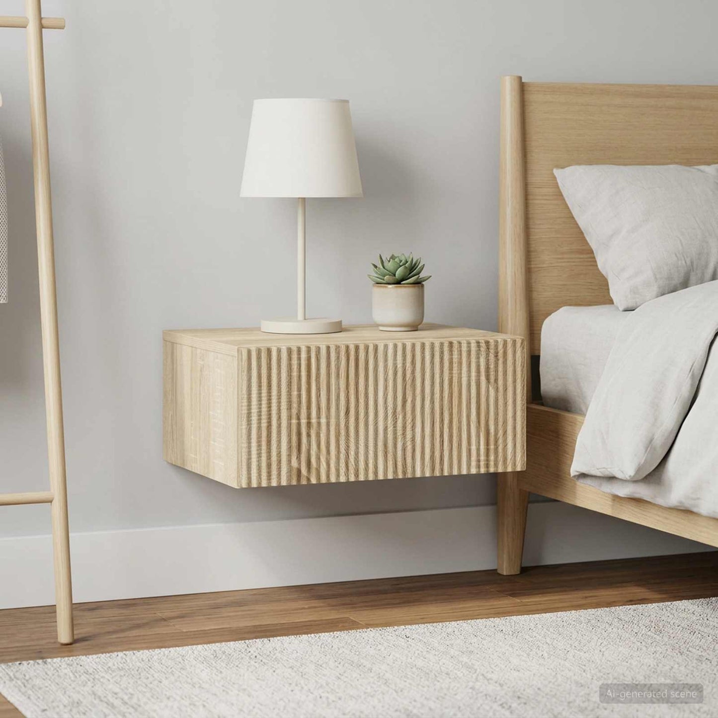 Wall-Mounted Bedside Cabinet 2 pcs Sonoma Oak 49 x 34.5 x 20 cm