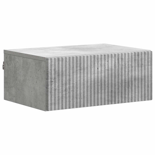 Wall-Mounted Bedside Cabinet Concrete Grey 49 x 34.5 x 20 cm