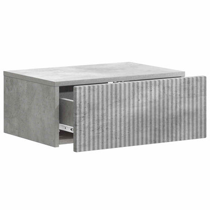 Wall-Mounted Bedside Cabinet Concrete Grey 49 x 34.5 x 20 cm