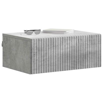 Wall-Mounted Bedside Cabinet Concrete Grey 49 x 34.5 x 20 cm