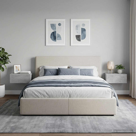 Wall-Mounted Bedside Cabinet 2 pcs Concrete Grey