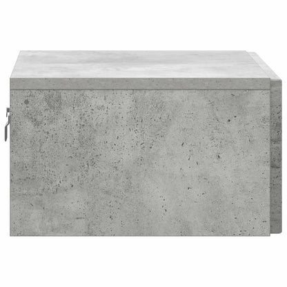 Wall-Mounted Bedside Cabinet with Drawer 2 pcs Concrete Grey