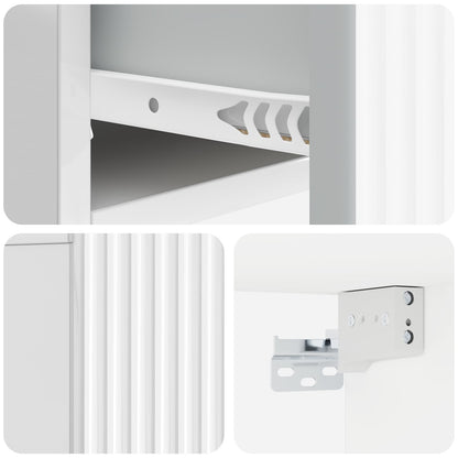 Wall-Mounted Bedside Cabinet High Gloss White 49 x 34.5 x 20 cm