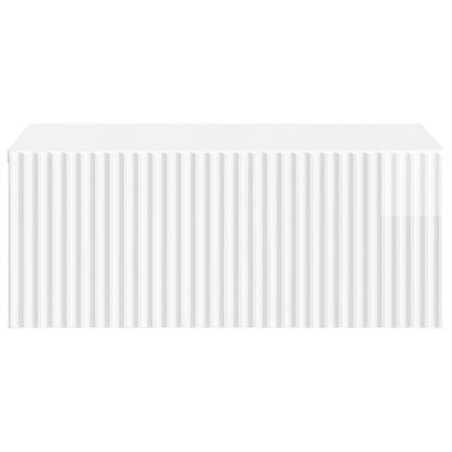 Wall-Mounted Bedside Cabinet with Drawer 2 pcs High Gloss White