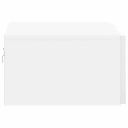 Wall-Mounted Bedside Cabinet with Drawer 2 pcs High Gloss White