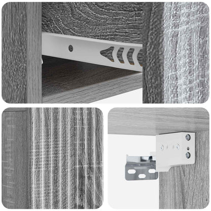 Wall-Mounted Bedside Cabinet Grey Sonoma 49 x 34.5 x 20 cm