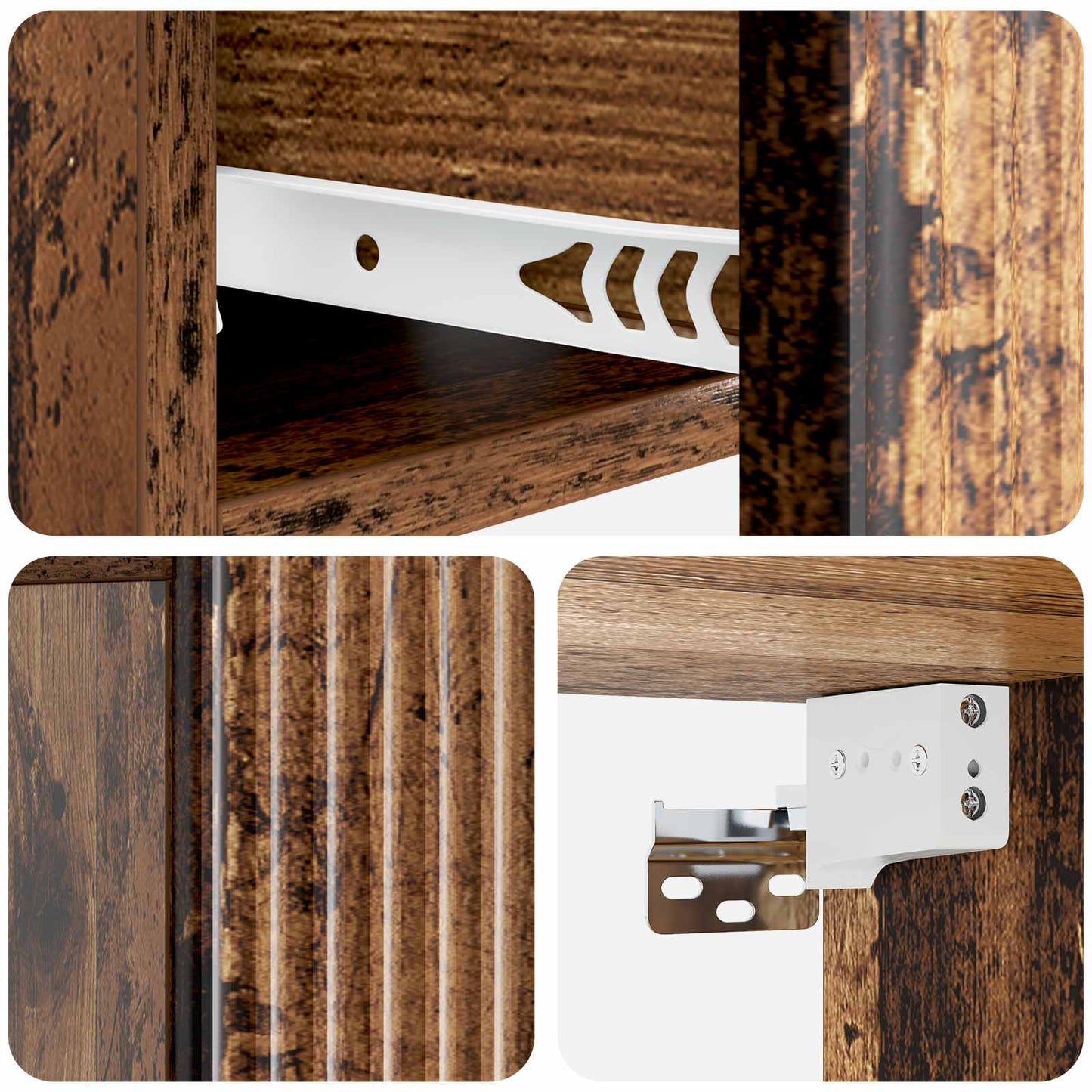 Wall-Mounted Bedside Cabinet Old Wood 49 x 34.5 x 20 cm
