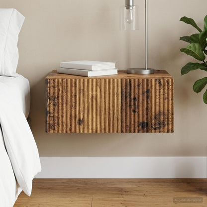 Wall-Mounted Bedside Cabinet Old Wood 49 x 34.5 x 20 cm