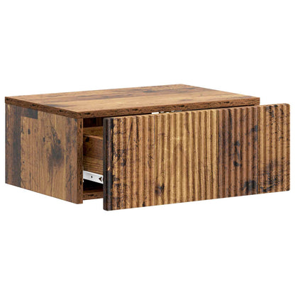 Wall-Mounted Bedside Cabinet Old Wood 49 x 34.5 x 20 cm