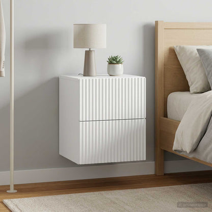 Wall-Mounted Bedside Cabinet 2 pcs White 33 x 34.5 x 40 cm
