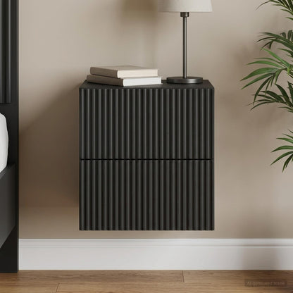 Wall-Mounted Bedside Cabinet Black 33 x 34.5 x 40 cm