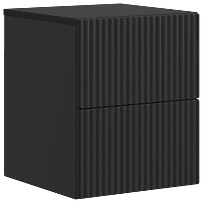 Wall-Mounted Bedside Cabinet Black 33 x 34.5 x 40 cm