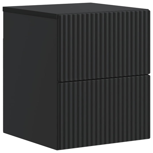 Wall-Mounted Bedside Cabinet Black 33 x 34.5 x 40 cm