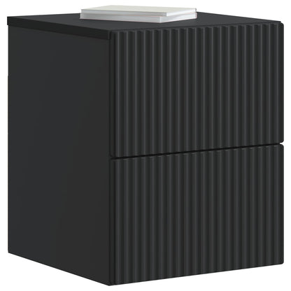 Wall-Mounted Bedside Cabinet Black 33 x 34.5 x 40 cm
