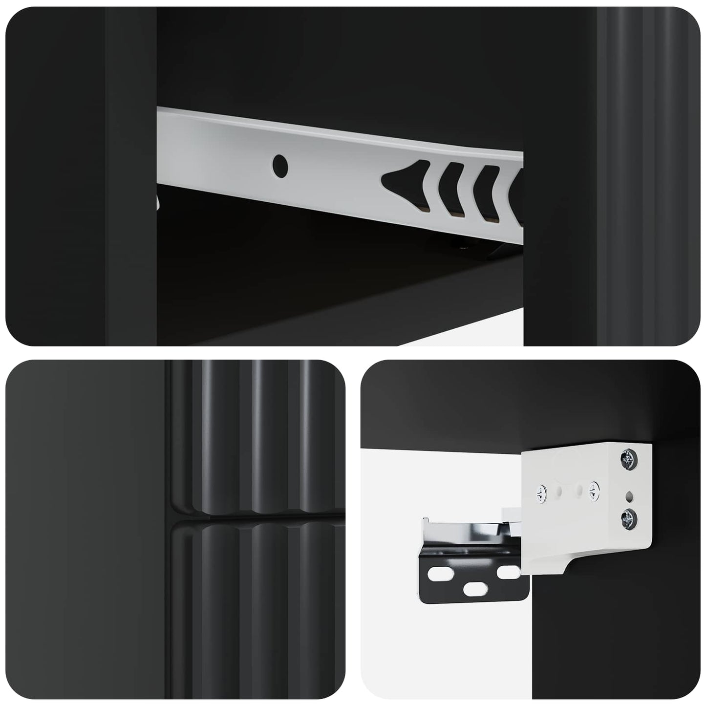 Wall-Mounted Bedside Cabinet 2 pcs Black 33 x 34.5 x 40 cm