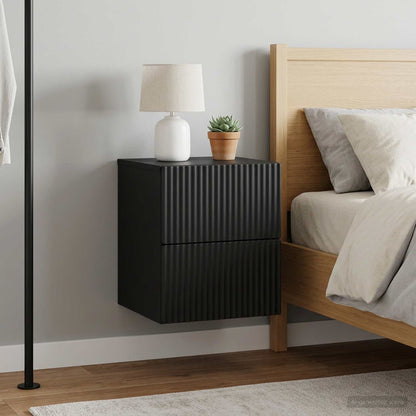 Wall-Mounted Bedside Cabinet 2 pcs Black 33 x 34.5 x 40 cm