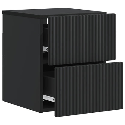 Wall-Mounted Bedside Cabinet 2 pcs Black 33 x 34.5 x 40 cm