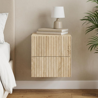 Wall-Mounted Bedside Cabinet Sonoma Oak 33 x 34.5 x 40 cm