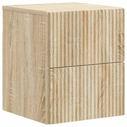 Wall-Mounted Bedside Cabinet Sonoma Oak 33 x 34.5 x 40 cm