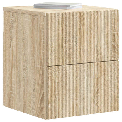 Wall-Mounted Bedside Cabinet Sonoma Oak 33 x 34.5 x 40 cm