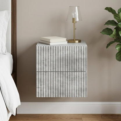 Wall-Mounted Bedside Cabinet Concrete Grey 33 x 34.5 x 40 cm