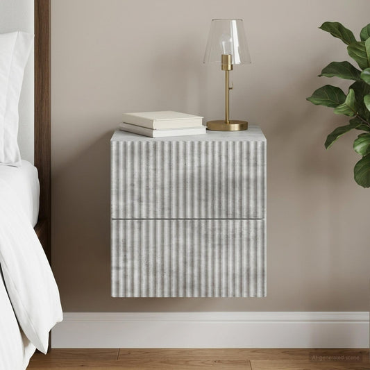 Wall-Mounted Bedside Cabinet Concrete Grey 33 x 34.5 x 40 cm